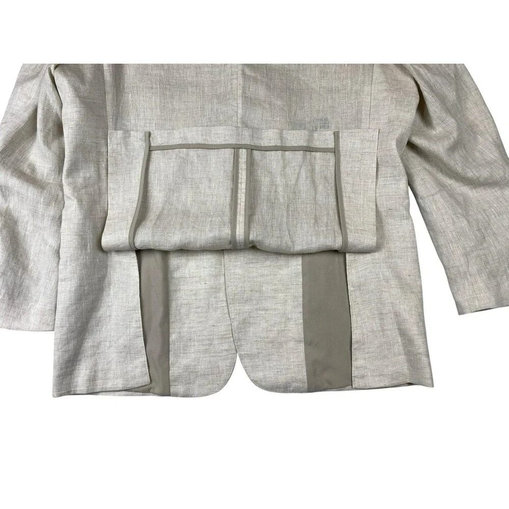 Tasso Elba 100% Linen Blazer Mens L 42-44 Beige 2 Button Sport Coat Jacket